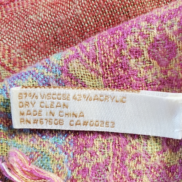 Collection Eighteen Pastel Reversible Large Scarf Wrap - Picture 13 of 13